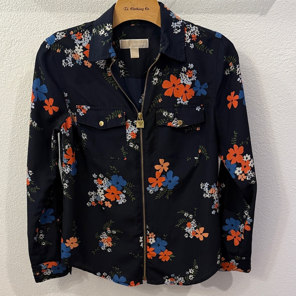 MICHAEL Michael Kors Navy Floral Top